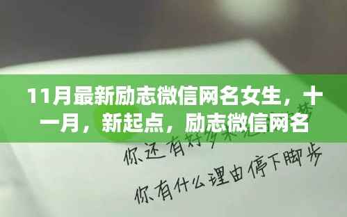 励志微信网名女生十一月新起点,学习变化铸就自信与成就之路