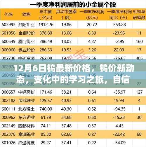 钨价新动态,学习之旅中的自信与成就闪耀时刻
